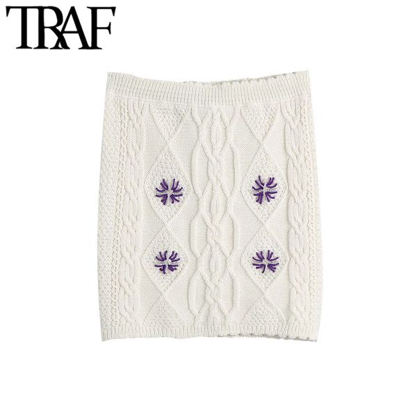 traf women fashion floral embroidery cropped knitted sweater vintage square collar fitted female pullovers chic 210415, White;black
traf women fashion floral embroidery cropped knitted sweater vintage square collar fitted female pullovers chic 210415, White;black