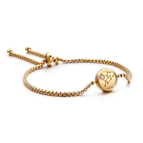 link, chain 12 constellation bracelet titanium steel zircon gold gemini scorpio capricorn aries libra adjustable birthday gift, Black
link, chain 12 constellation bracelet titanium steel zircon gold gemini scorpio capricorn aries libra adjustable birthday gift, Black