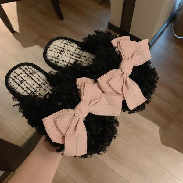 women home fluffy slippers 2021 winter fashion butterfly knot designers soft indoor slides furry woman mules shoes bedroom slide, Black
women home fluffy slippers 2021 winter fashion butterfly knot designers soft indoor slides furry woman mules shoes bedroom slide, Black