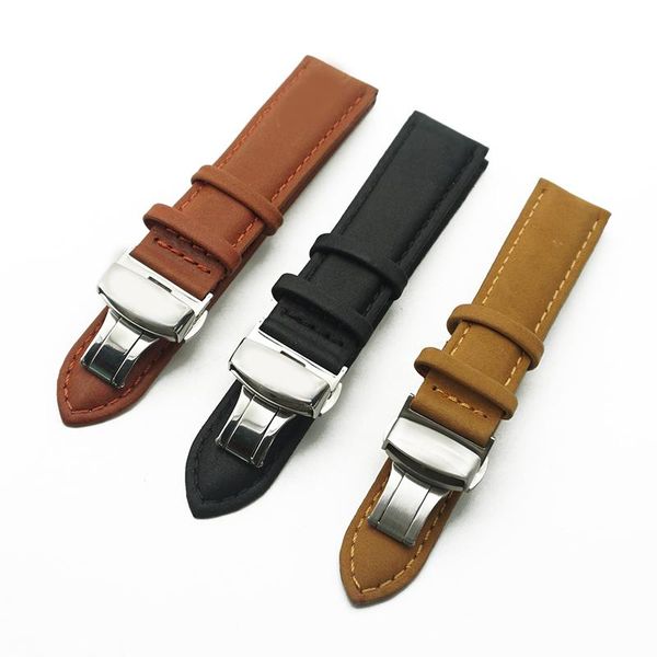 watch bands 20mm 22mm full size plain weave genuine leather watchband double press butterfly buckle strap accessories for men women, Black;brown
watch bands 20mm 22mm full size plain weave genuine leather watchband double press butterfly buckle strap accessories for men women, Black;brown