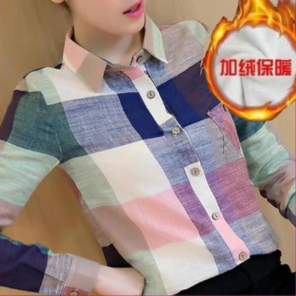 women's blouses & shirts women blouse autumn winter long sleeve color plaid blusas ropa de mujer, White
women's blouses & shirts women blouse autumn winter long sleeve color plaid blusas ropa de mujer, White