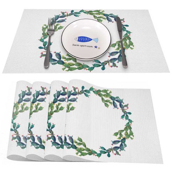 table runner wreath heat-resistant placemats stain resistant anti-skid washable pvc/polyeste mats woven placemats, set of 4pcs
table runner wreath heat-resistant placemats stain resistant anti-skid washable pvc/polyeste mats woven placemats, set of 4pcs