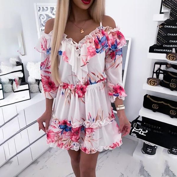 casual dresses women ruffles floral print sling spring summer v neck 3/4 sleeve slim off shoulder spaghetti strap mini dress 2imw, Black;gray
casual dresses women ruffles floral print sling spring summer v neck 3/4 sleeve slim off shoulder spaghetti strap mini dress 2imw, Black;gray