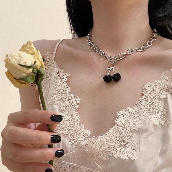 pendant necklaces black cherry necklace for women color 2021 punk geometry chokers jewelry gift, Silver
pendant necklaces black cherry necklace for women color 2021 punk geometry chokers jewelry gift, Silver
