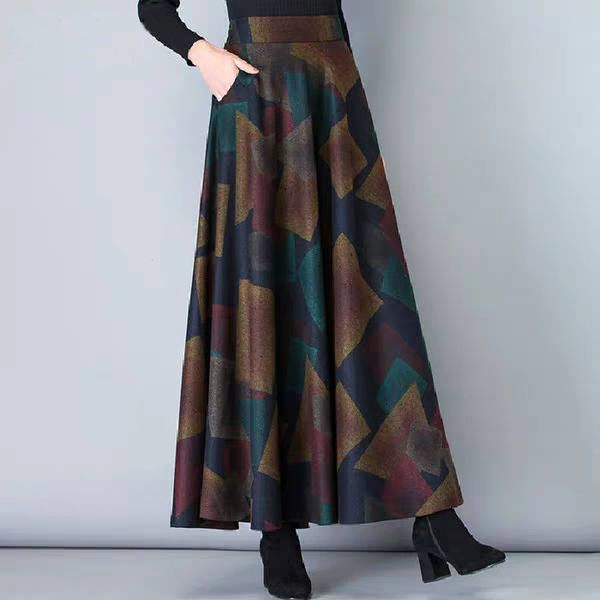 woolen plaid a-line big swing mid long skirt, large women's drs for children in autumn, and winter, Black
woolen plaid a-line big swing mid long skirt, large women's drs for children in autumn, and winter, Black