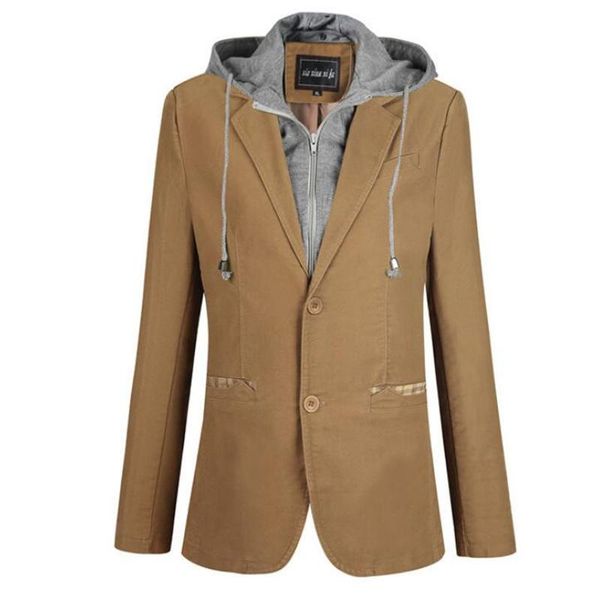 men's suits & blazers casual men wear blazer 2021spring fashion fake two pieces detachable hood full sleeve single breasted suit plus s, White;black
men's suits & blazers casual men wear blazer 2021spring fashion fake two pieces detachable hood full sleeve single breasted suit plus s, White;black
