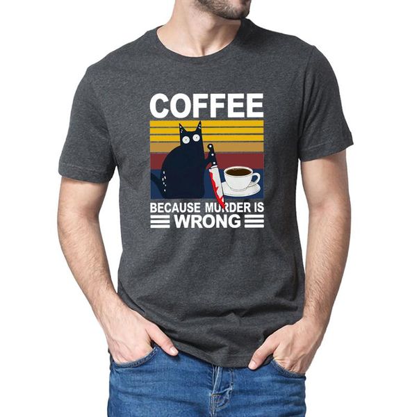 men's t-shirts black cat with knife coffee because murder is wrong funny vintage 100% cotton short sleeve t-shirt women streetwear, White;black
men's t-shirts black cat with knife coffee because murder is wrong funny vintage 100% cotton short sleeve t-shirt women streetwear, White;black