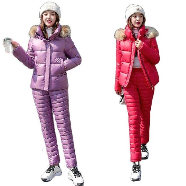 women's two piece pants 2021 fashion winter outfits for women long sleeve hooded coat and cotton casual parka ladies solid thick suit, White
women's two piece pants 2021 fashion winter outfits for women long sleeve hooded coat and cotton casual parka ladies solid thick suit, White