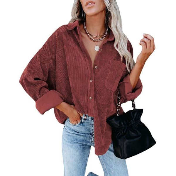 women's jackets 2021 autumn corduroy jacket women over shirt for button coat female, Black;brown
women's jackets 2021 autumn corduroy jacket women over shirt for button coat female, Black;brown