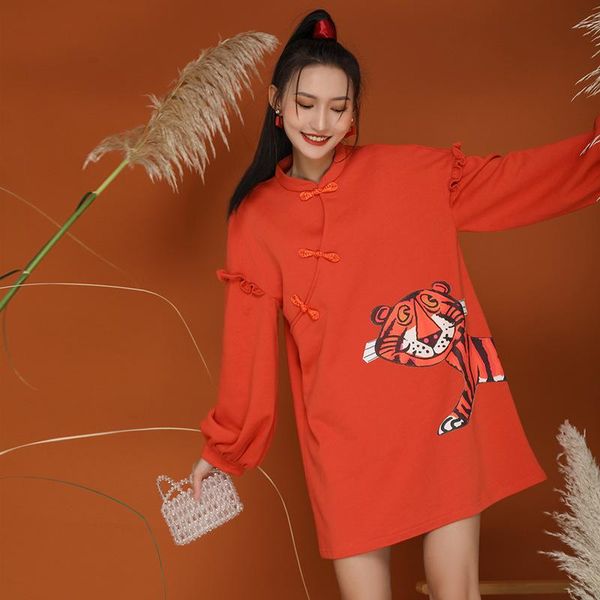 printed chinese style long sleeve dress autumn national tide niche personality improvement cheongsam vests ethnic clothing, Red
printed chinese style long sleeve dress autumn national tide niche personality improvement cheongsam vests ethnic clothing, Red
