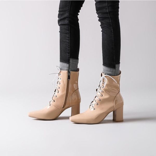 boots 2021 women's ankle lace up women shoes med heels woman thick short female leather zipper booties big size 45, Black
boots 2021 women's ankle lace up women shoes med heels woman thick short female leather zipper booties big size 45, Black