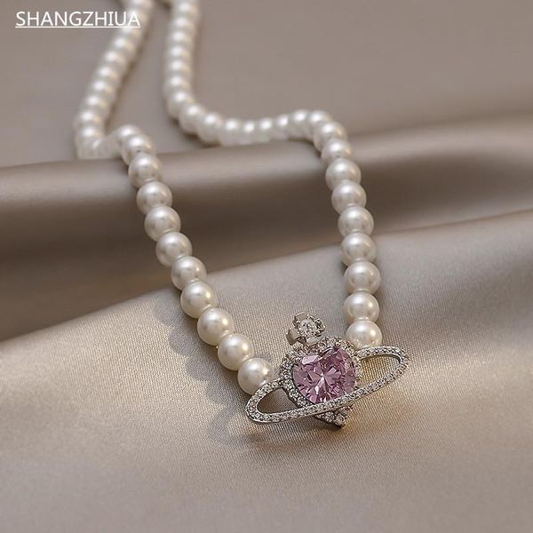 pendant necklaces shangzhihua korean fashion purple heart crystal stud necklace for women elegant planet rhinestone jewelry gifts, Silver
pendant necklaces shangzhihua korean fashion purple heart crystal stud necklace for women elegant planet rhinestone jewelry gifts, Silver