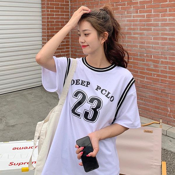 women's t-shirt basketball fake two piece short sleeve t shirt female summer loose korean chic harajuku half ins y2k aesthetic, White
women's t-shirt basketball fake two piece short sleeve t shirt female summer loose korean chic harajuku half ins y2k aesthetic, White