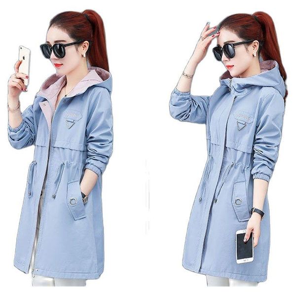 women's trench coats 202lladies jacket windbreaker spring autumn mid-long with pocket zipper casual hooded ladies outerwear, Tan;black
women's trench coats 202lladies jacket windbreaker spring autumn mid-long with pocket zipper casual hooded ladies outerwear, Tan;black