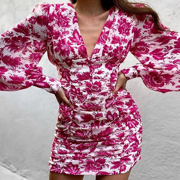 casual dresses women floral sweet dress puff sleeve ruffled button long v neck elegant pleated hip wrap mini club, Black;gray
casual dresses women floral sweet dress puff sleeve ruffled button long v neck elegant pleated hip wrap mini club, Black;gray