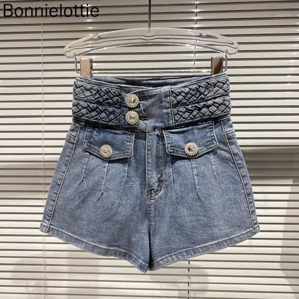 women's shorts summer women denim double button high waist diamond shining knitting short pant quality korean design, White;black
women's shorts summer women denim double button high waist diamond shining knitting short pant quality korean design, White;black