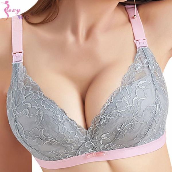 maternity intimates sexywg underwear for breastfeeding nursing bras full cup sleep bra women's smoothing wire lace, White
maternity intimates sexywg underwear for breastfeeding nursing bras full cup sleep bra women's smoothing wire lace, White