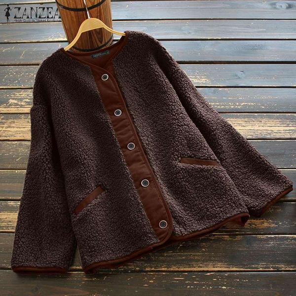 women autumn long sleeve plush fleece coats 2021 vintage casual buttons down solid thin outwear jackets plus size women's, Black;brown
women autumn long sleeve plush fleece coats 2021 vintage casual buttons down solid thin outwear jackets plus size women's, Black;brown