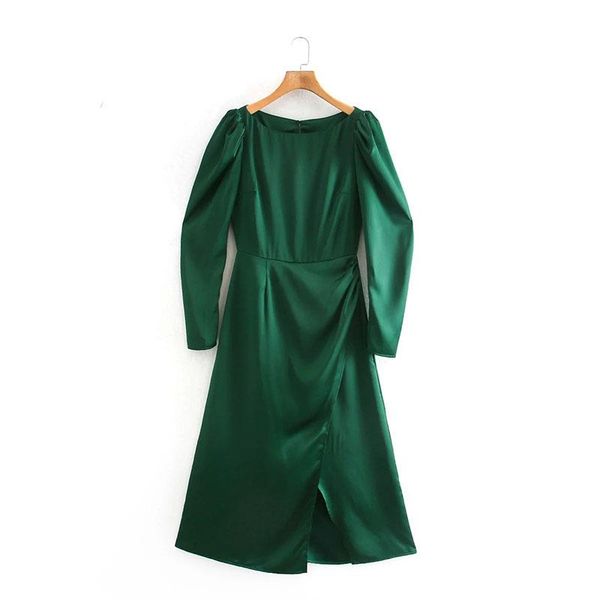 summer women elegant temperament green split fork dress female puff sleeve back zipper canonicals casual dresses, Black;gray
summer women elegant temperament green split fork dress female puff sleeve back zipper canonicals casual dresses, Black;gray