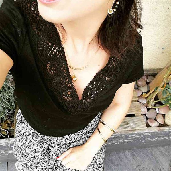 jastie short sleeve t-shirt embroidery lace v neck tees women summer female t shirt vintage elegant shirts clothing 210720, White
jastie short sleeve t-shirt embroidery lace v neck tees women summer female t shirt vintage elegant shirts clothing 210720, White