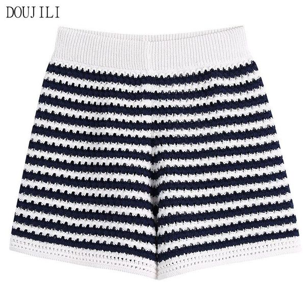 women's shorts doujili 2021 elegant women high waist stripe soft knitted casual short pant summer streetwear, White;black
women's shorts doujili 2021 elegant women high waist stripe soft knitted casual short pant summer streetwear, White;black