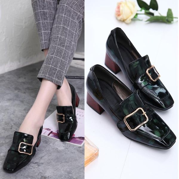 dress shoes plus size women pumps rhinestone buckle boat patent leather square toe ladies office zapatos mujer, Black
dress shoes plus size women pumps rhinestone buckle boat patent leather square toe ladies office zapatos mujer, Black