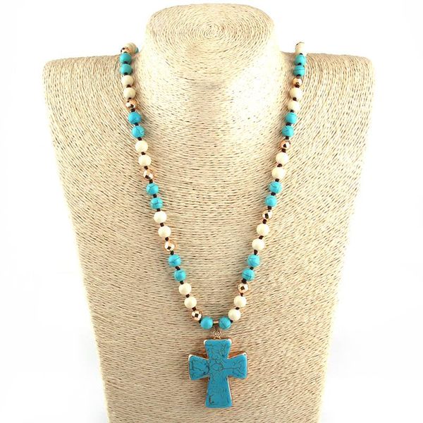 fashion bohemian tribal jewelry magnetic beads semi precious stones long knotted stone cross pendant necklaces ethnic necklace, Silver
fashion bohemian tribal jewelry magnetic beads semi precious stones long knotted stone cross pendant necklaces ethnic necklace, Silver