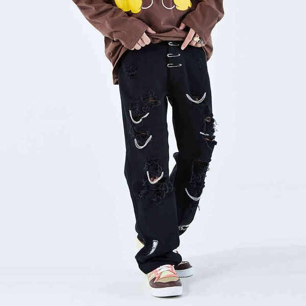 men's jeans trousers washed with chains, male and female, hip hop style, torn, baggy style 527y, Blue
men's jeans trousers washed with chains, male and female, hip hop style, torn, baggy style 527y, Blue