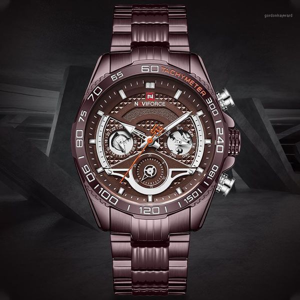 wristwatches naviforce men's watches fashion quartz six hands watch men waterproof stainless-steel clock relogio masculino, Slivery;brown
wristwatches naviforce men's watches fashion quartz six hands watch men waterproof stainless-steel clock relogio masculino, Slivery;brown