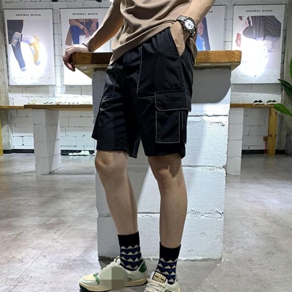 thin section summer mens beach shorts multi pocket knee length trousers drawstring athletic fitness casual cargo men's, White;black
thin section summer mens beach shorts multi pocket knee length trousers drawstring athletic fitness casual cargo men's, White;black