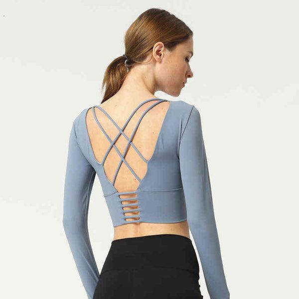 women's jackets ins net red sports back fine belt yoga fitns t-shirt long sleeve women with bra, White
women's jackets ins net red sports back fine belt yoga fitns t-shirt long sleeve women with bra, White