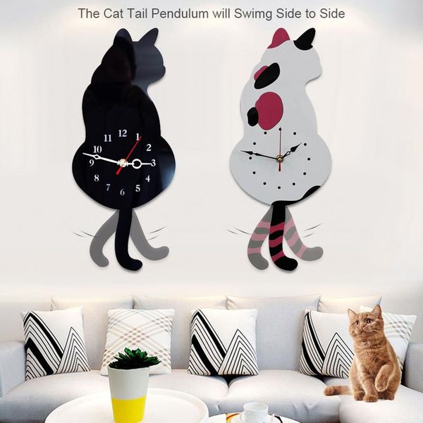 creative fashion silent white/black wagging tail cat wall clock household decorative thin889 clocks
creative fashion silent white/black wagging tail cat wall clock household decorative thin889 clocks