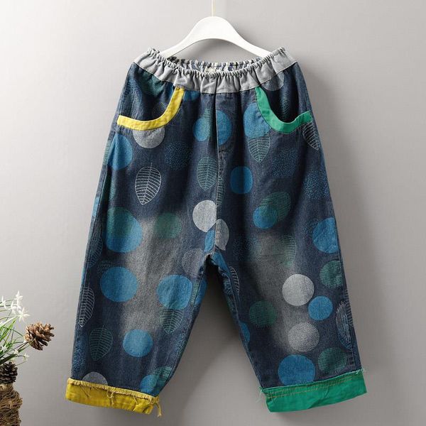 summer arts female-style elastic waist calf-length deniharem vintage pants print casual loose jeans s950, Blue
summer arts female-style elastic waist calf-length deniharem vintage pants print casual loose jeans s950, Blue