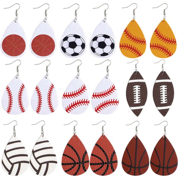 football basketball rugby volleyball double sided printing pu leather women's sports earrings, Black
football basketball rugby volleyball double sided printing pu leather women's sports earrings, Black