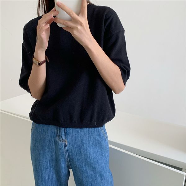 sweaters autumn korean round neck pullover women fashion retro solid color loose thin long sleeve sweater, White;black
sweaters autumn korean round neck pullover women fashion retro solid color loose thin long sleeve sweater, White;black