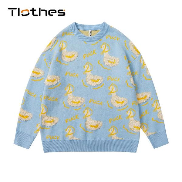 men's sweaters brand clothing animal duck print sweater mens loose crew neck pullovers jacquard pattern knit men jumpers couple, White;black
men's sweaters brand clothing animal duck print sweater mens loose crew neck pullovers jacquard pattern knit men jumpers couple, White;black