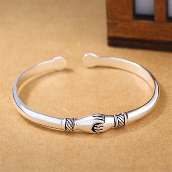 tennis vintage handshake creative bracelet bangle for women female silver color open lady party jewelry gift, Golden;silver
tennis vintage handshake creative bracelet bangle for women female silver color open lady party jewelry gift, Golden;silver