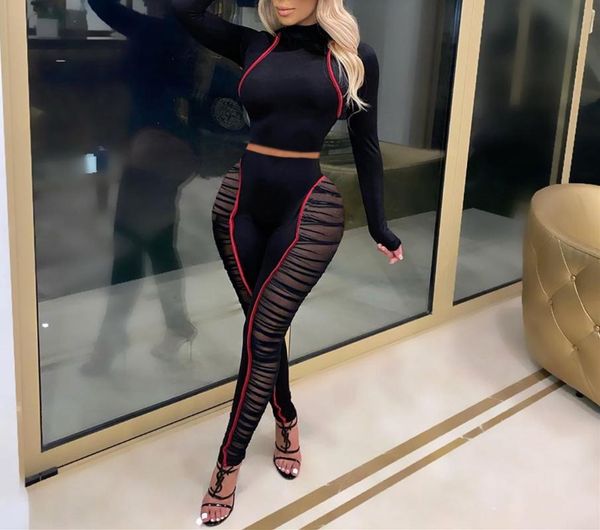 mesh solid color women party two piece set tracksuit bodysuit jogger sweatpants suit fitness outfit 3 colors women's tracksuits, Gray
mesh solid color women party two piece set tracksuit bodysuit jogger sweatpants suit fitness outfit 3 colors women's tracksuits, Gray