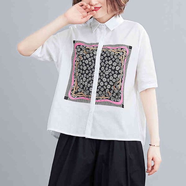 women cotton linen casual shirts new arrival summer indie folk style turn-down collar loose female short sleeve s3707 210412, White
women cotton linen casual shirts new arrival summer indie folk style turn-down collar loose female short sleeve s3707 210412, White