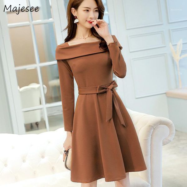dress women long sleeve elegant solid slash neck bow all-match slim 2xl korean style ladies workwear casual womens clothing chic dresses, Black;gray
dress women long sleeve elegant solid slash neck bow all-match slim 2xl korean style ladies workwear casual womens clothing chic dresses, Black;gray