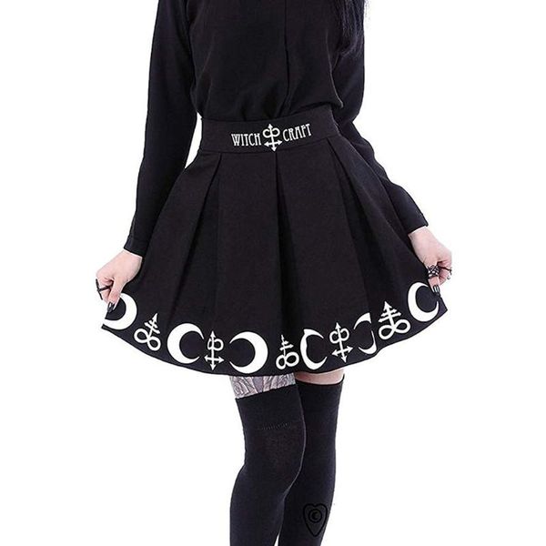 skirts summer gothic womens cool punk witchcraft moon magic spell symbols pleated street hip hop skirt faldas mujer moda, Black
skirts summer gothic womens cool punk witchcraft moon magic spell symbols pleated street hip hop skirt faldas mujer moda, Black