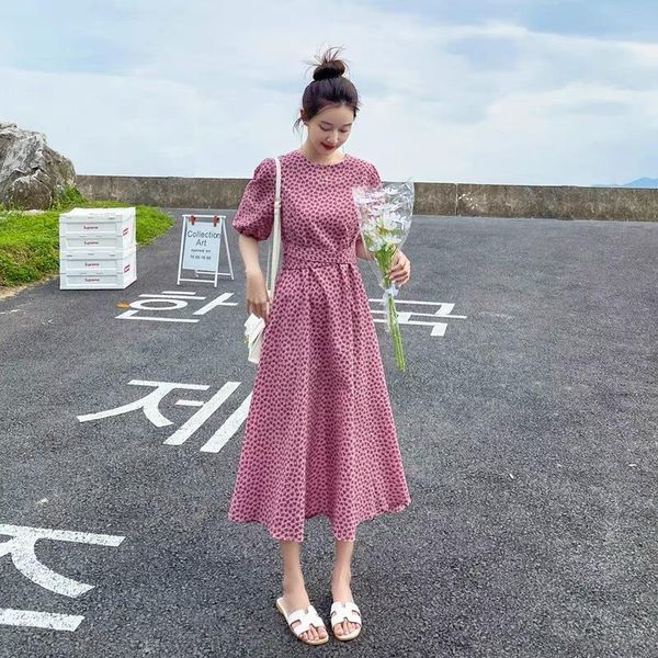 casual dresses dress women summer french love sweet floral 2021 mid calf vestidos chf088, Black;gray
casual dresses dress women summer french love sweet floral 2021 mid calf vestidos chf088, Black;gray