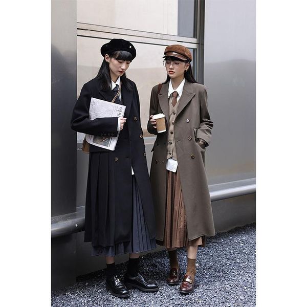 women's suits & blazers show sense senior crimp long suit windbreaker coat in autumn 2021, White;black
women's suits & blazers show sense senior crimp long suit windbreaker coat in autumn 2021, White;black