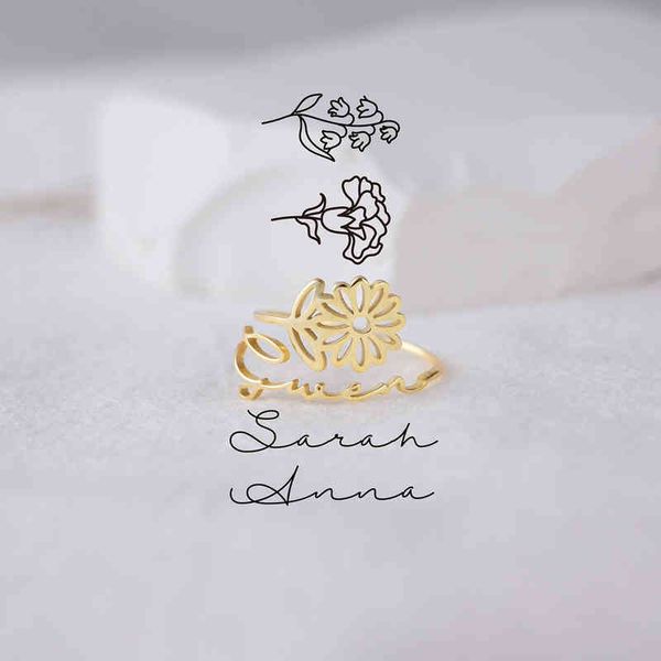 vishowco custom name ring stainless steel birth month flower adjustable personalized for women birthday gift, Silver
vishowco custom name ring stainless steel birth month flower adjustable personalized for women birthday gift, Silver
