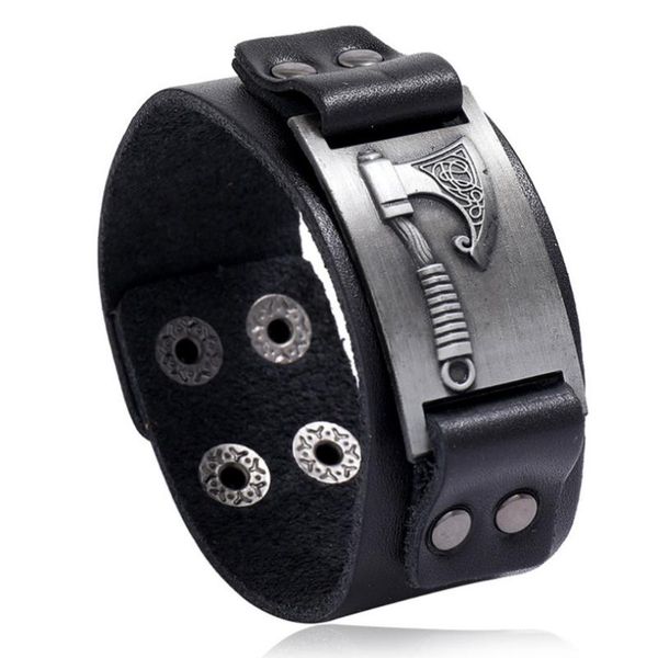 men jewelery axe wrap viking bracelet metal hatchet charms amulet wide genuine leather pirate wristbands fashion vintage bangle charm bracel, Golden;silver
men jewelery axe wrap viking bracelet metal hatchet charms amulet wide genuine leather pirate wristbands fashion vintage bangle charm bracel, Golden;silver