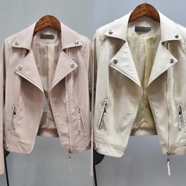 women's jackets long sleeved short leather jacket turn-down collar fashion trend women black ladies coat 2021 autumn, Black;brown
women's jackets long sleeved short leather jacket turn-down collar fashion trend women black ladies coat 2021 autumn, Black;brown