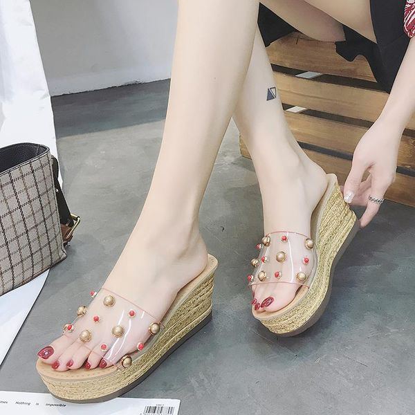 slippers women shoes female platform woman summer fashion plus size slides high heel wedges rivet transparent ladies, Black
slippers women shoes female platform woman summer fashion plus size slides high heel wedges rivet transparent ladies, Black