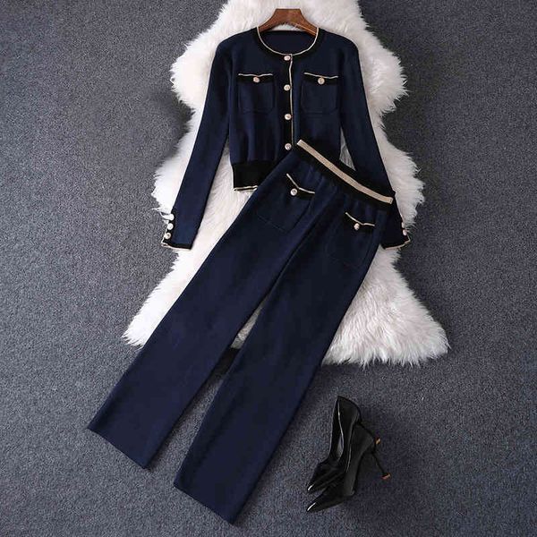 Sleeve Round Neck Blue Contrast Color Knitted Pockets Cardigans Top + Panelled Buttons Long Pants Two Piece 2 Pieces Set MQ3051570, White
Sleeve Round Neck Blue Contrast Color Knitted Pockets Cardigans Top + Panelled Buttons Long Pants Two Piece 2 Pieces Set MQ3051570, White