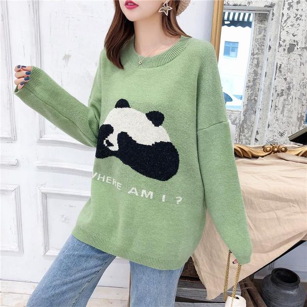 women's sweaters 9347 loose cartoon panda knitted 55-1 floor, 11 rows, 3 shelves, White;black
women's sweaters 9347 loose cartoon panda knitted 55-1 floor, 11 rows, 3 shelves, White;black