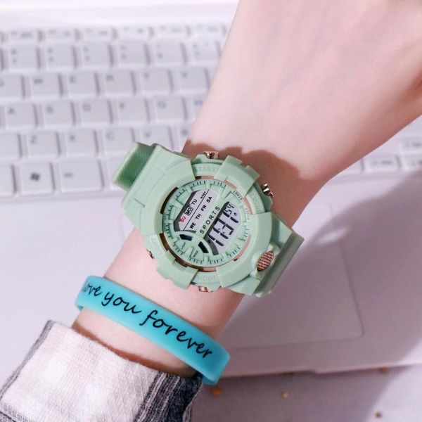 wristwatches multifunction electronic sport woman watch waterproof silicone student big dial clock relogios femininos, Slivery;brown
wristwatches multifunction electronic sport woman watch waterproof silicone student big dial clock relogios femininos, Slivery;brown
